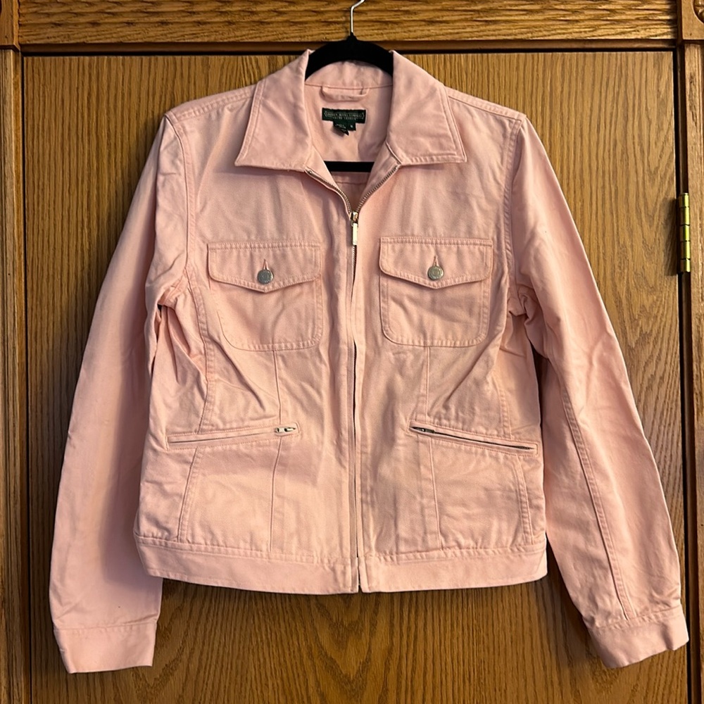 Lauren Jeans Company pink denim jacket. Size medium.